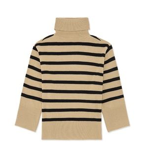 WeWoreWhat - Striped Turtleneck Sweater M/L - Oat Black